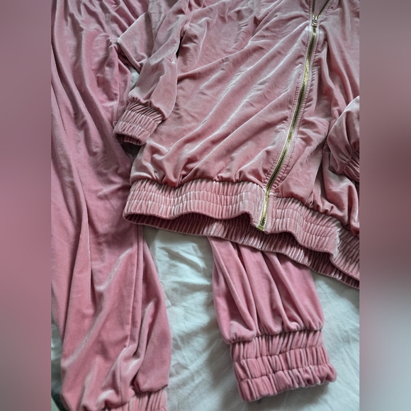 NWOT Laina Rauma Pink Velour Jogger and zip up hoodie set dance - Picture 8 of 12